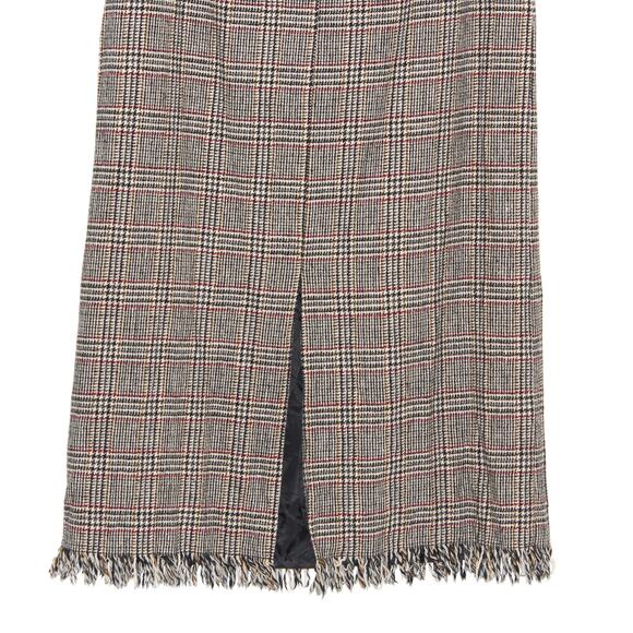 Vintage Harve Bernard Sport 100% Wool Houndstooth Maxi Skirt Size 14 - Picture 7 of 9